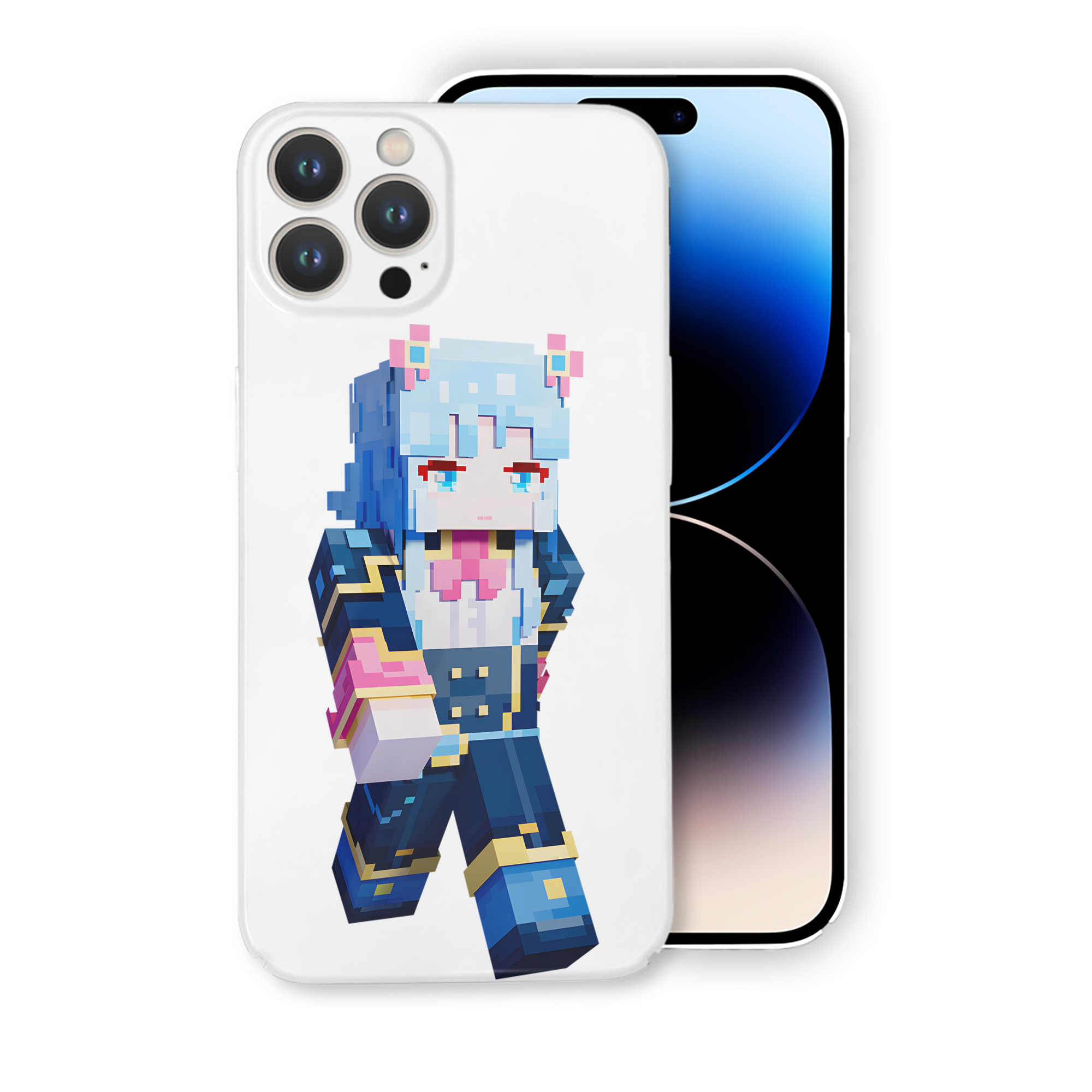 （画像用） マインクラフト ブロックの世界 Minecraft MC Block world 【iPhone 14シリーズ対応】ハードケース